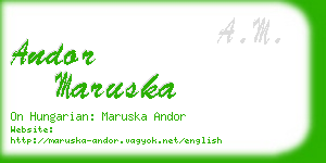 andor maruska business card